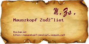 Mauszkopf Zsüliet névjegykártya